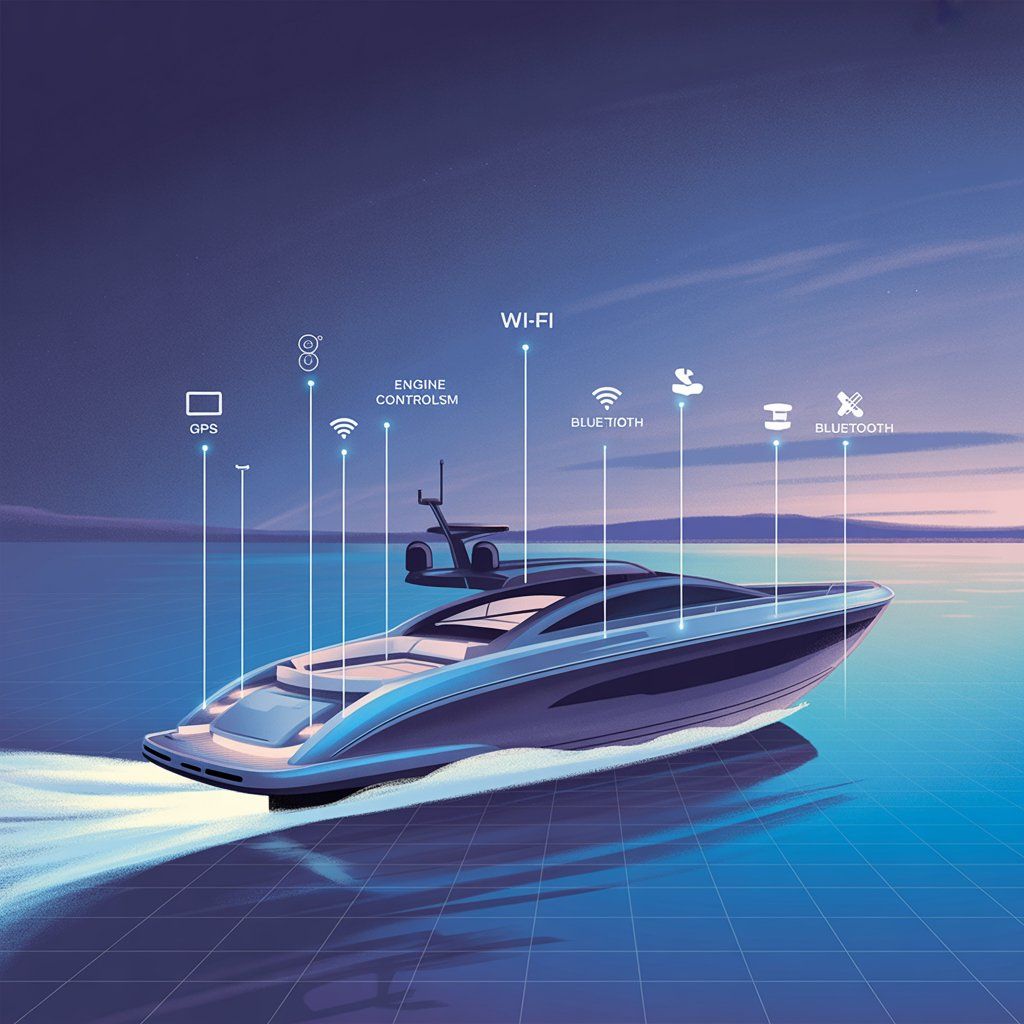 Digital Connected Boat - GPS, WiFi, Engine Controls, Bluetooth and Cybersecurity Systems